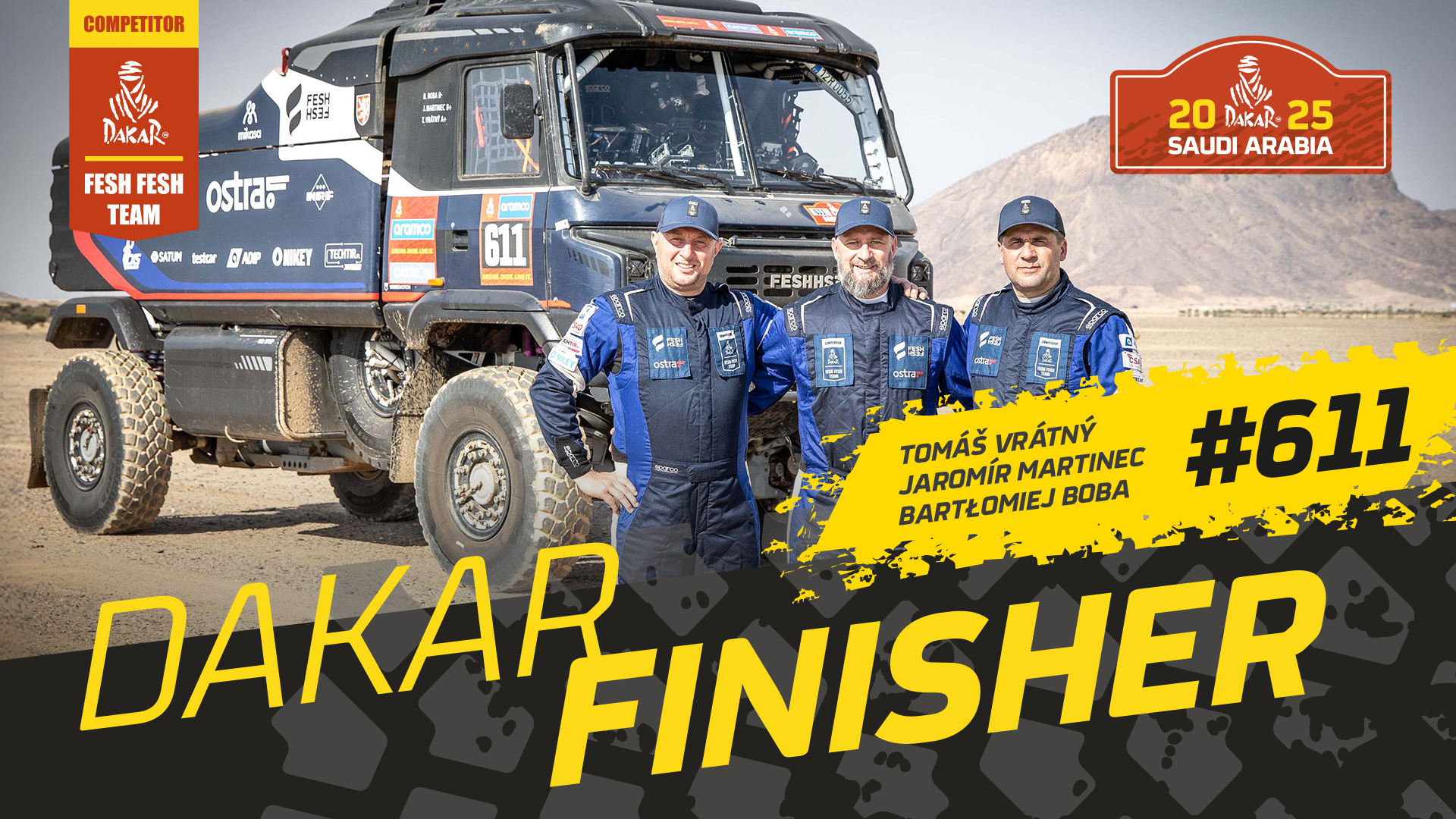 Ostravský tým FESH FESH na Rallye DAKAR na 9 místě. Kaskadér Peschel předvedl s motorkou skvělý debut!